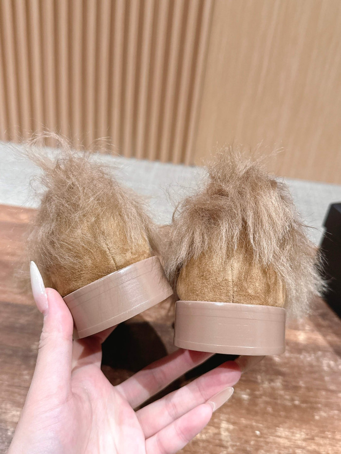 NIGO Chanel Moccasins Suede Kidskin Shearling Lambskin Brown #nigo334371