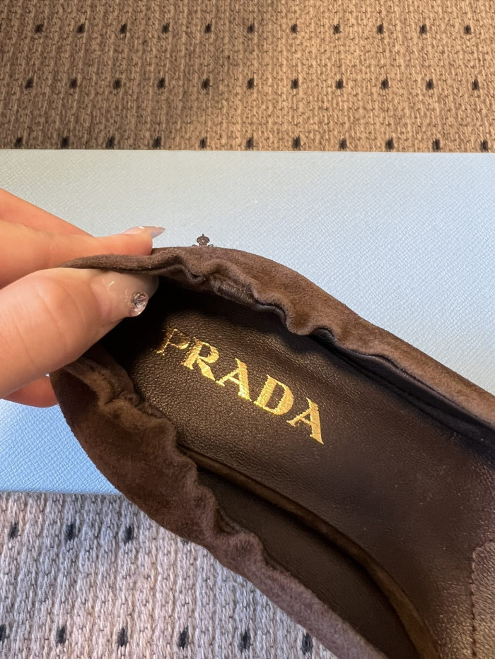 NIGO PRADA Cocoa Brown Suede Pumps #nigo334368