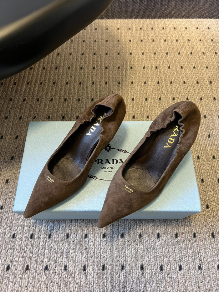 NIGO PRADA Cocoa Brown Suede Pumps #nigo334368