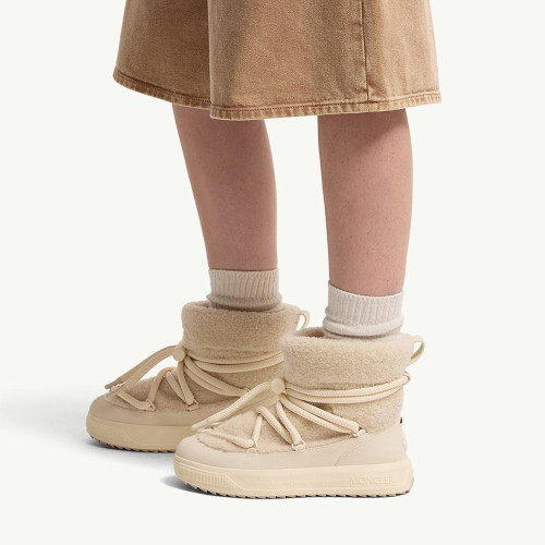 NIGO Moncler Light Beige Moncler Altive Mid Teddy Snow Boots #nigo334369