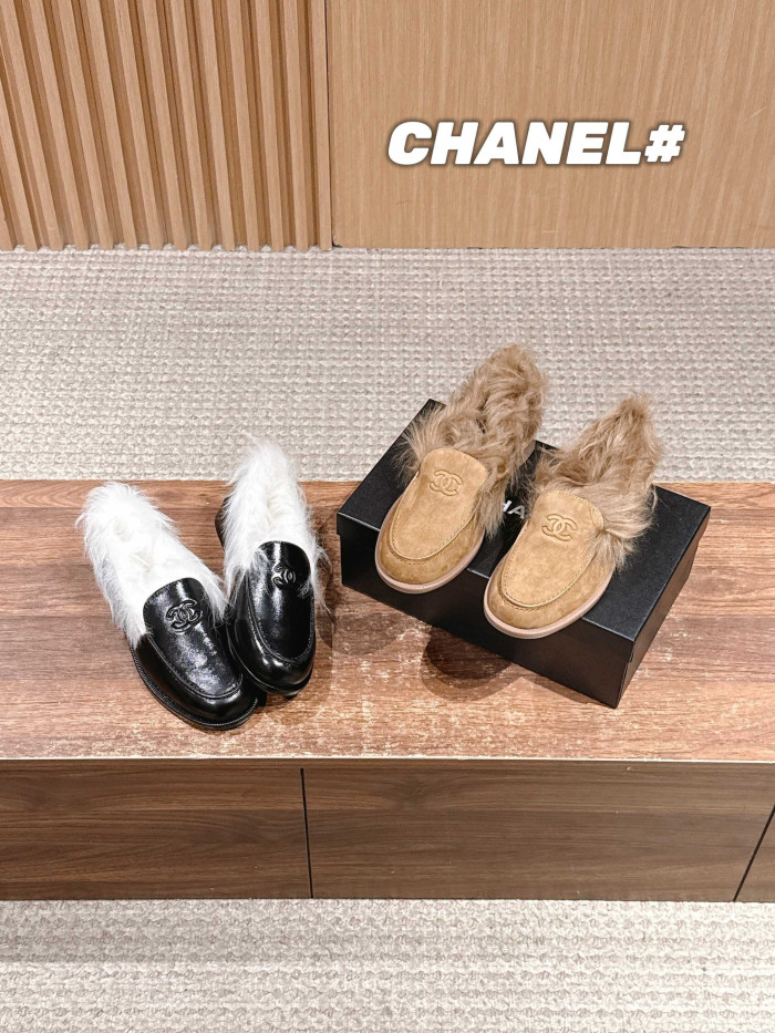 NIGO Chanel Moccasins Suede Kidskin Shearling Lambskin Brown #nigo334371