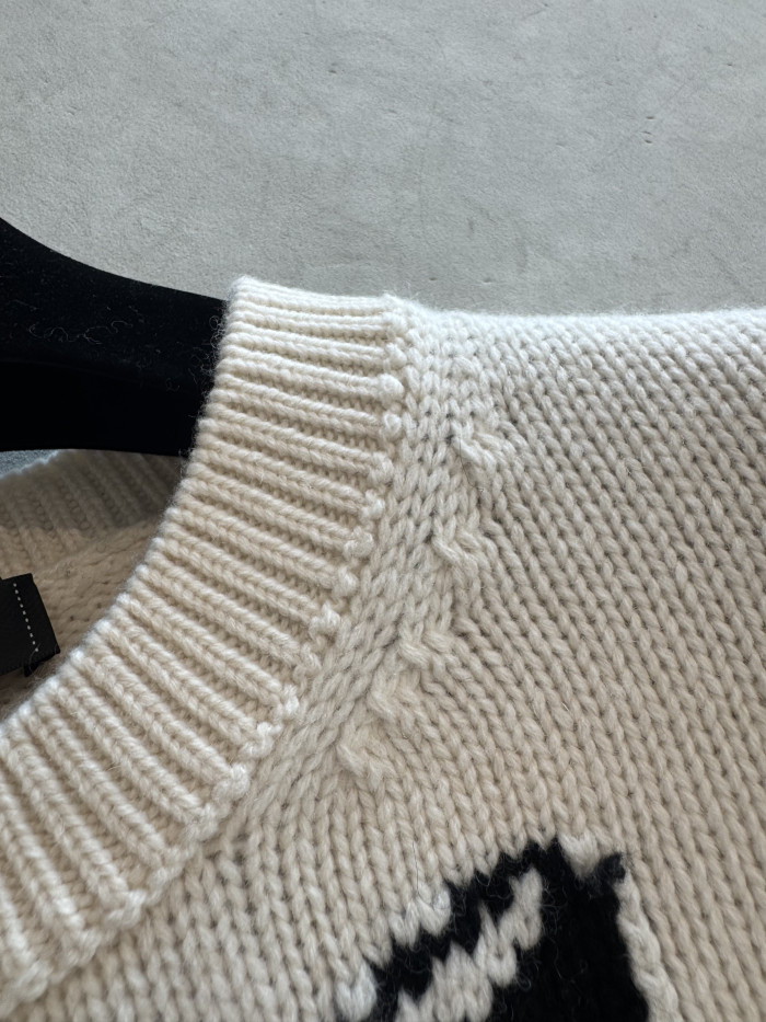 NIGO Chanel Pullover Wool Cashmere Ecru Black #nigo334393