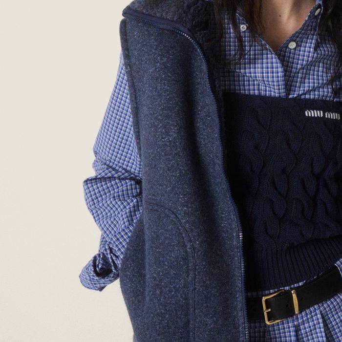 NIGO MiuMiu Uniform Blue Fleece Vest #nigo334390