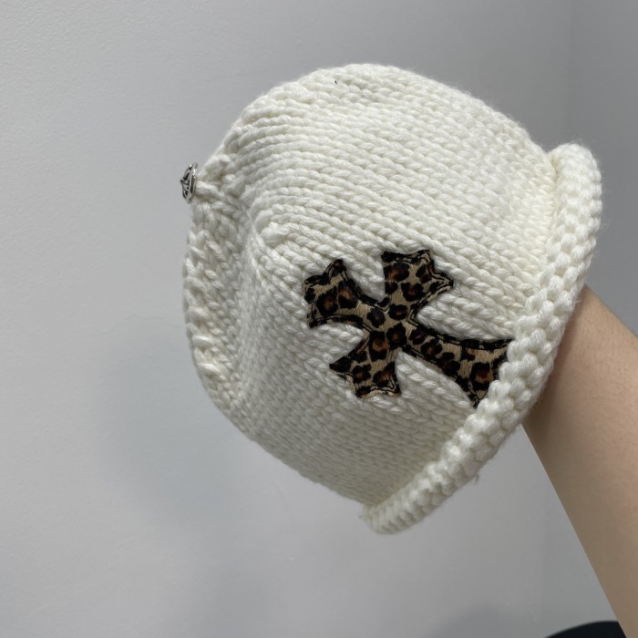 NIGO Chrome Hearts Leopard Leather Cross Silver Jewelry Cold Hat #nigo334406