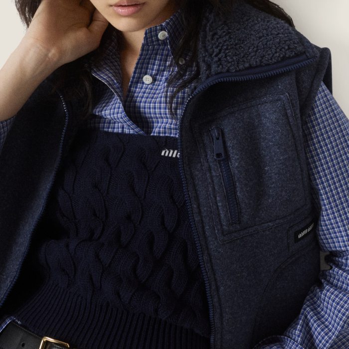 NIGO MiuMiu Uniform Blue Fleece Vest #nigo334390