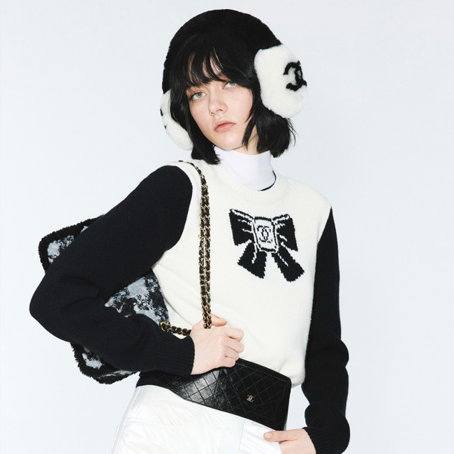 NIGO Chanel Pullover Wool Cashmere Ecru Black #nigo334393