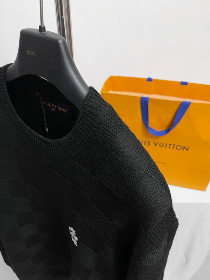 NIGO Louis Vuitton Embellished Wool Damier Pullover #nigo333428