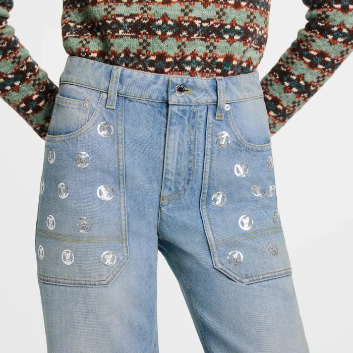 NIGO Louis Vuitton Signature Sequin Slim Fit Jeans #nigo334460