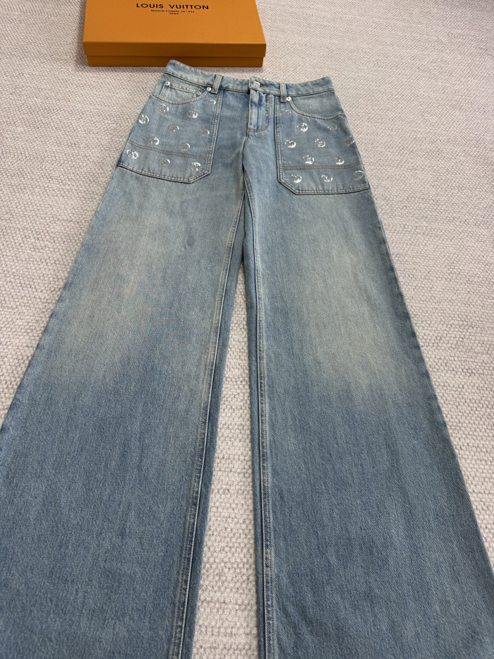 NIGO Louis Vuitton Signature Sequin Slim Fit Jeans #nigo334460