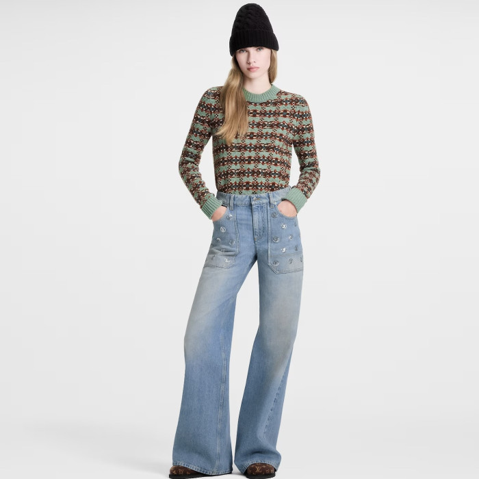 NIGO Louis Vuitton Signature Sequin Slim Fit Jeans #nigo334460