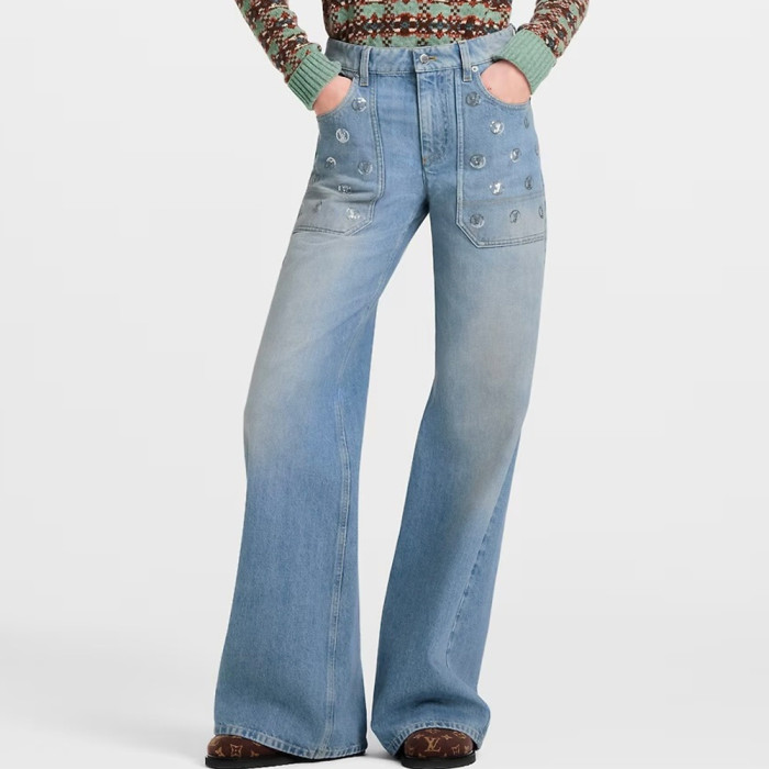 NIGO Louis Vuitton Signature Sequin Slim Fit Jeans #nigo334460