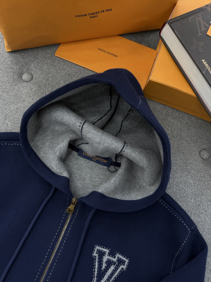 NIGO Louis Vuitton Graphic Intarsia Zipped Cotton Hoodie #nigo334469