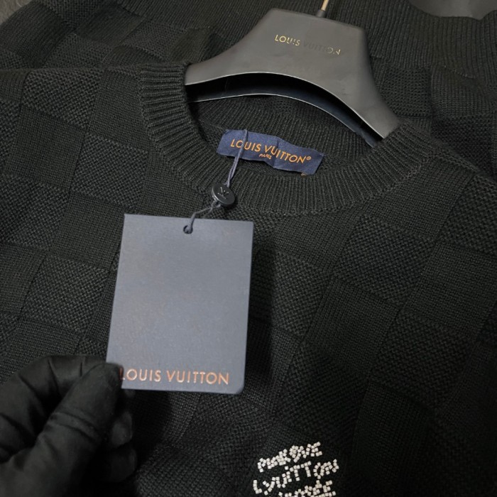 NIGO Louis Vuitton Embellished Wool Damier Pullover #nigo333428