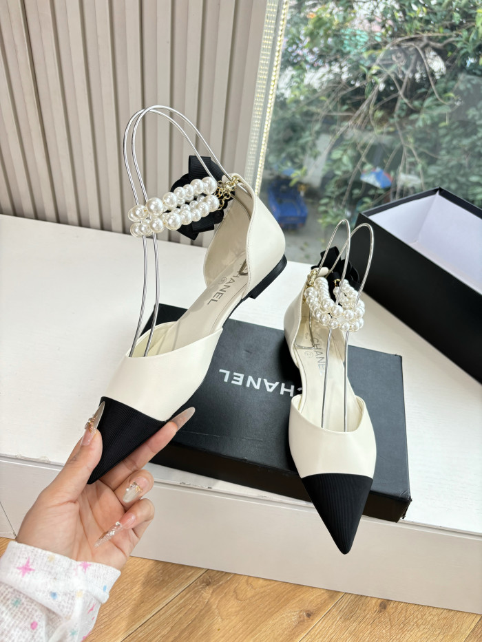 NIGO Chanel 25S Braided Mary Jane Toe Pearl Sandals #nigo334482