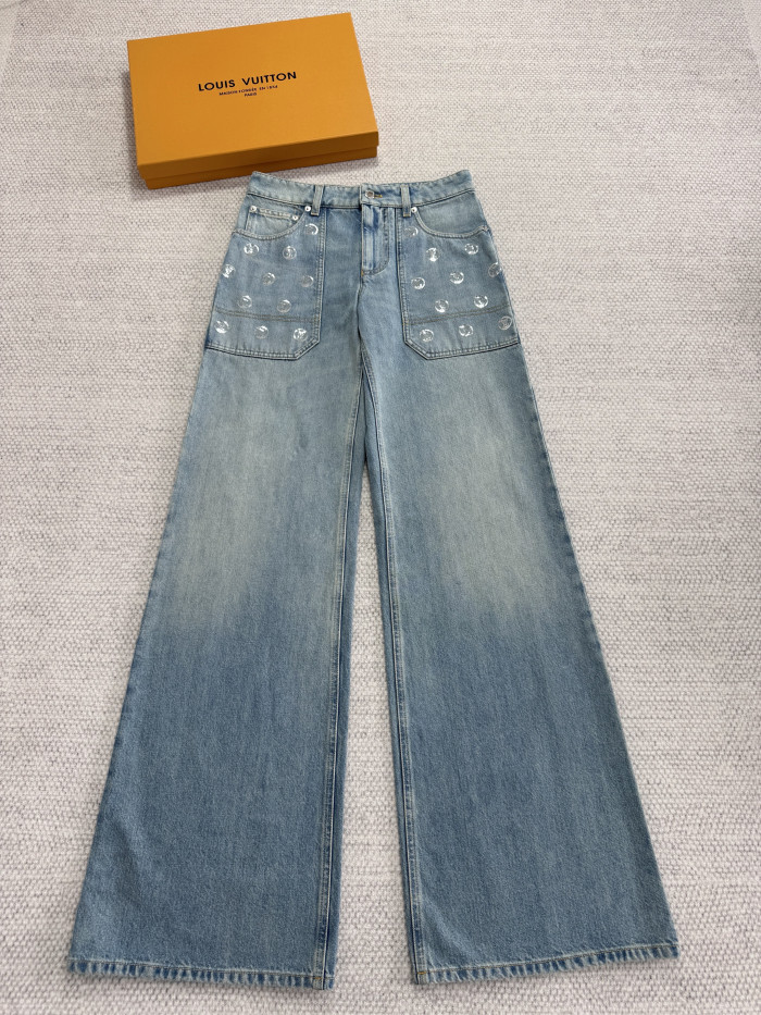 NIGO Louis Vuitton Signature Sequin Slim Fit Jeans #nigo334460