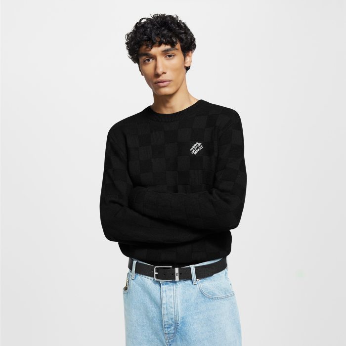 NIGO Louis Vuitton Embellished Wool Damier Pullover #nigo333428