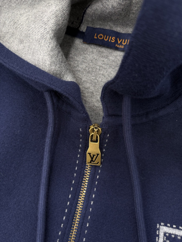 NIGO Louis Vuitton Graphic Intarsia Zipped Cotton Hoodie #nigo334469