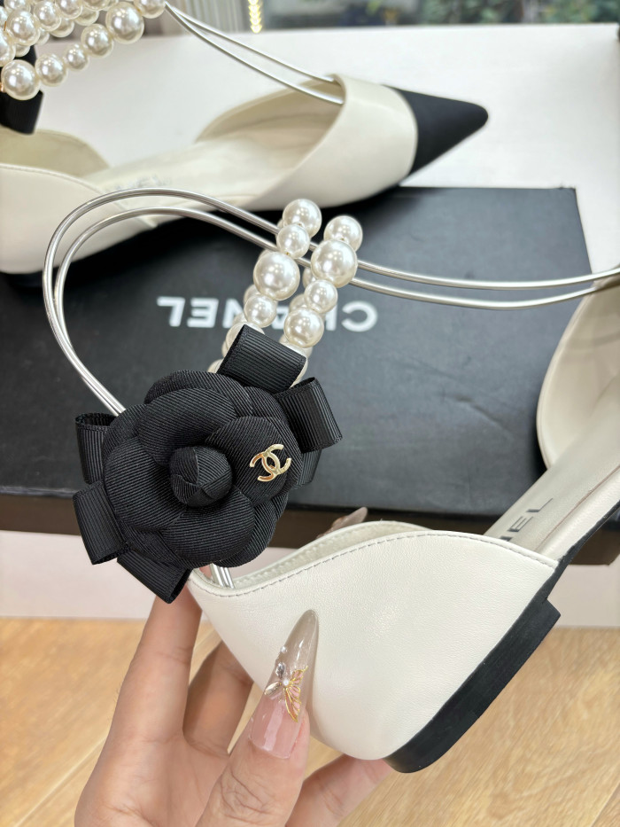 NIGO Chanel 25S Braided Mary Jane Toe Pearl Sandals #nigo334482