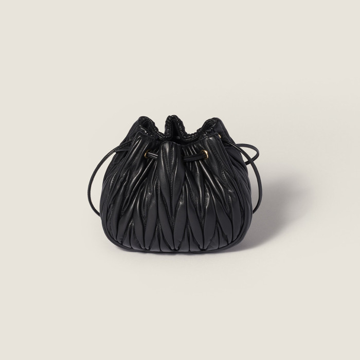 NIGO MiuMiu Black Matelassé Nappa Leather Pouch #nigo334669