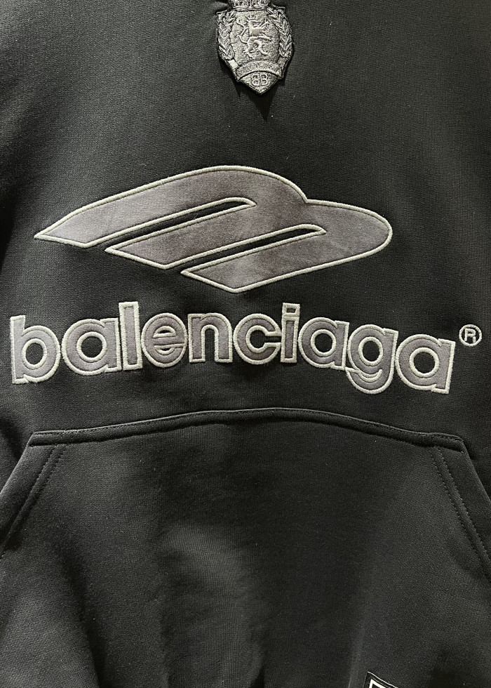 NIGO Balenciaga Men's 3b Football Polo Hoodie in Black anthracite #nigo334489