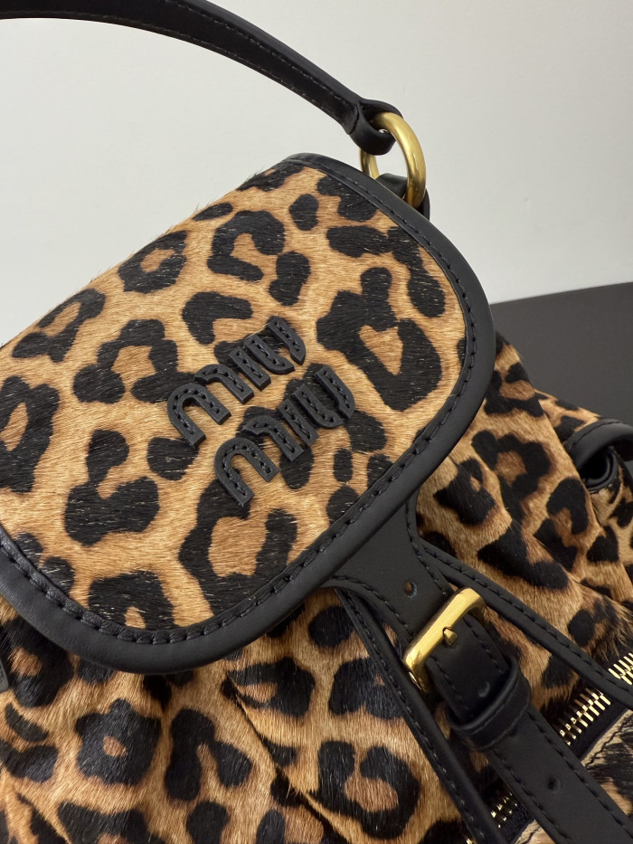 NIGO MiuMiu Honey Printed Leather Backpack #nigo334714