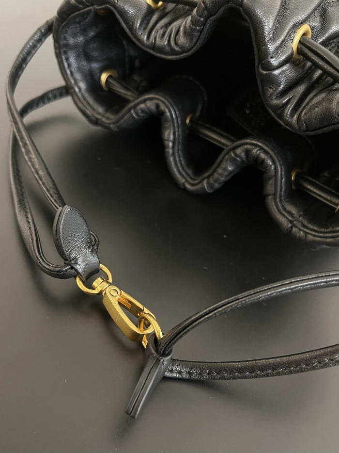 NIGO MiuMiu Black Matelassé Nappa Leather Pouch #nigo334669
