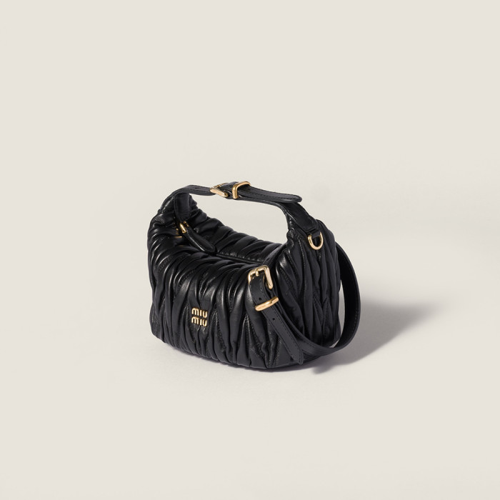 NIGO MiuMiu Matelassé Nappa Soft Leather Makeup Bag Black #nigo334668