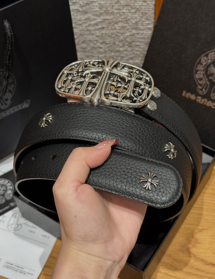 NIGO Chrome Herats Church Rivet Cowhide Belt #nigo334671
