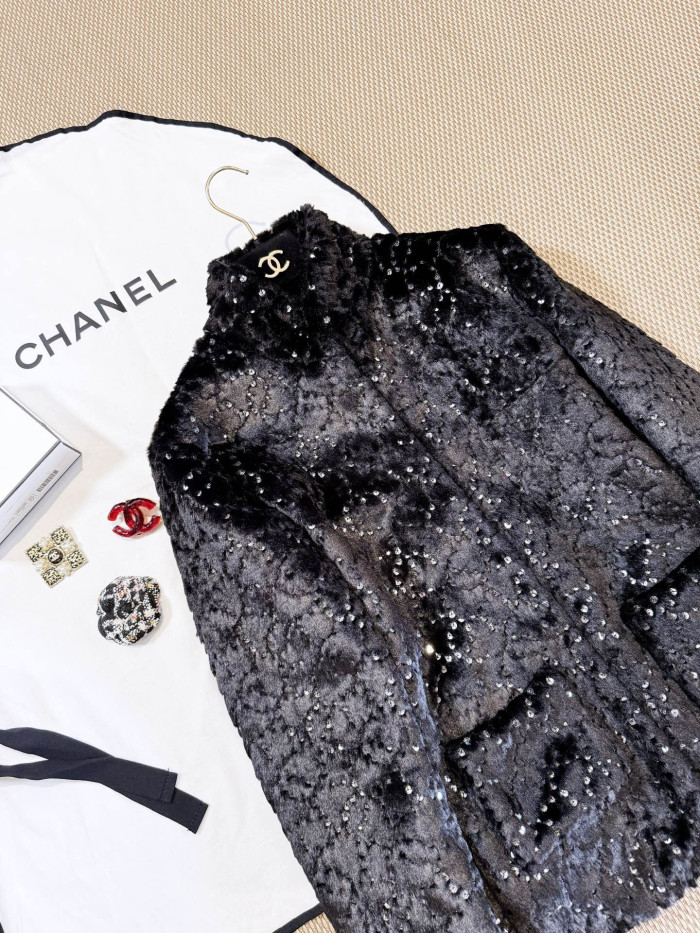 NIGO Chanel Jacket Mixed Fibers Sequins Black #nigo334700