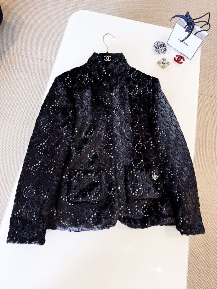 NIGO Chanel Jacket Mixed Fibers Sequins Black #nigo334700