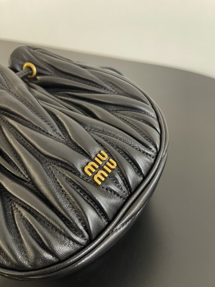 NIGO MiuMiu Black Matelassé Nappa Leather Pouch #nigo334669