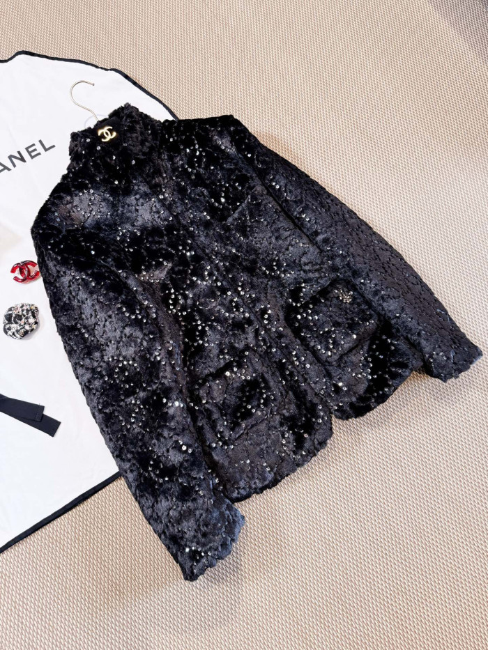 NIGO Chanel Jacket Mixed Fibers Sequins Black #nigo334700