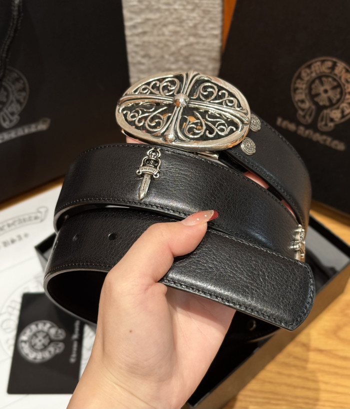 NIGO Chrome Herats Church Rivet Cowhide Belt #nigo334670