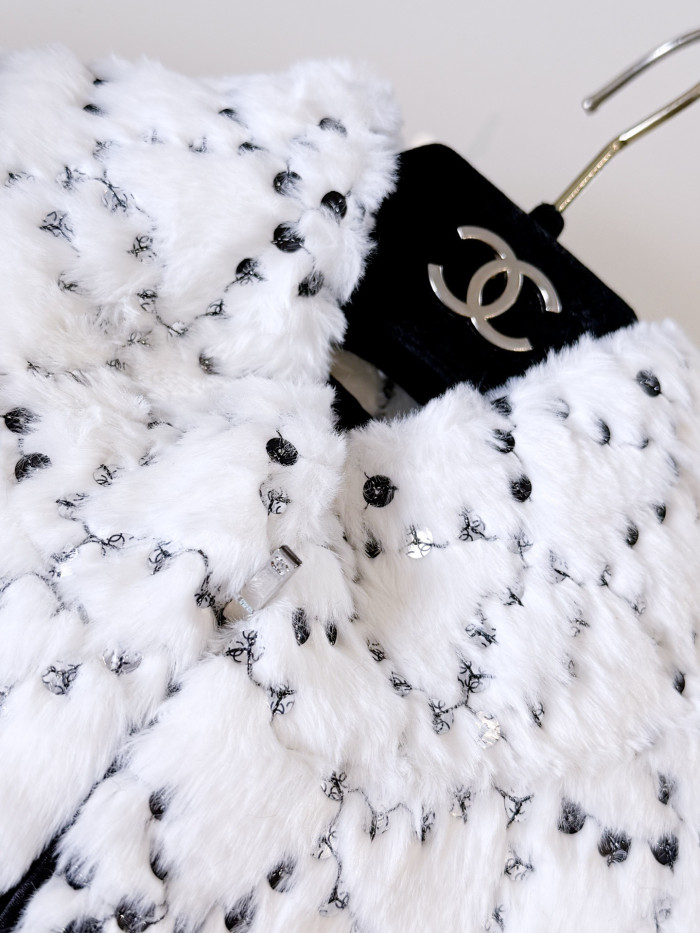 NIGO Chanel Jacket Mixed Fibers Sequins White Black #nigo334701