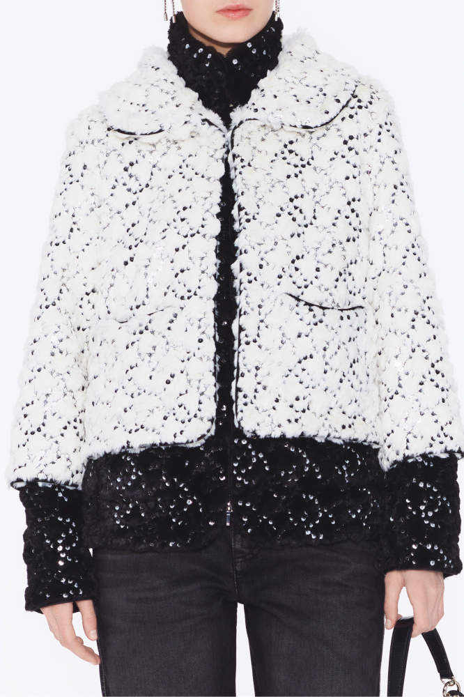 NIGO Chanel Jacket Mixed Fibers Sequins White Black #nigo334701