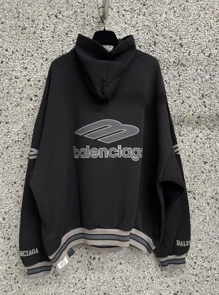 NIGO Balenciaga Men's 3b Football Polo Hoodie in Black anthracite #nigo334489