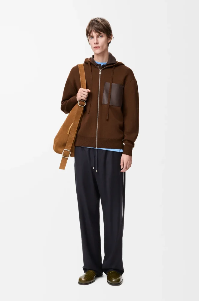 NIGO Loewe Zip-up hoodie in wool Brown #nigo334661