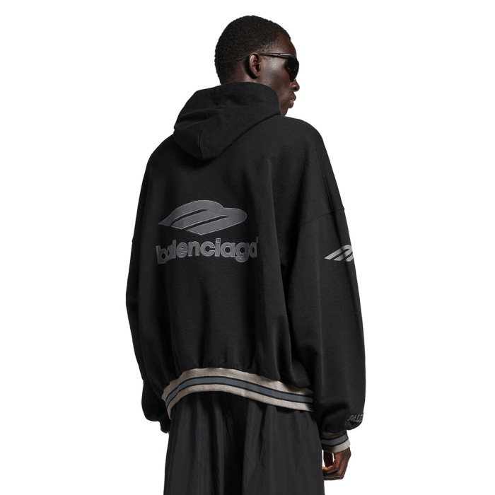 NIGO Balenciaga Men's 3b Football Polo Hoodie in Black anthracite #nigo334489