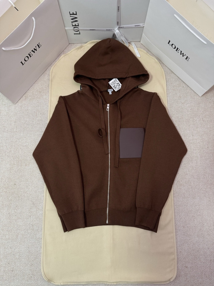 NIGO Loewe Zip-up hoodie in wool Brown #nigo334661