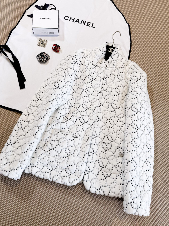 NIGO Chanel Jacket Mixed Fibers Sequins White Black #nigo334701