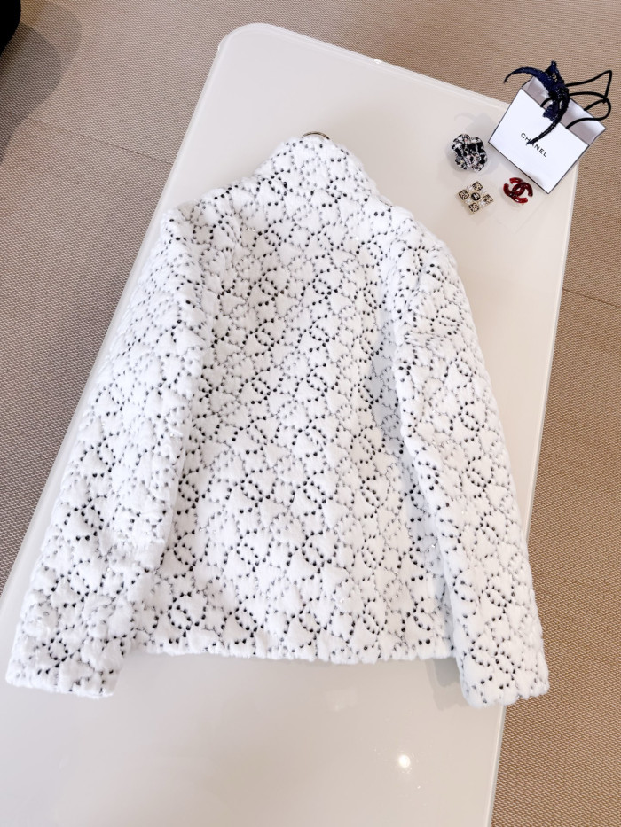 NIGO Chanel Jacket Mixed Fibers Sequins White Black #nigo334701
