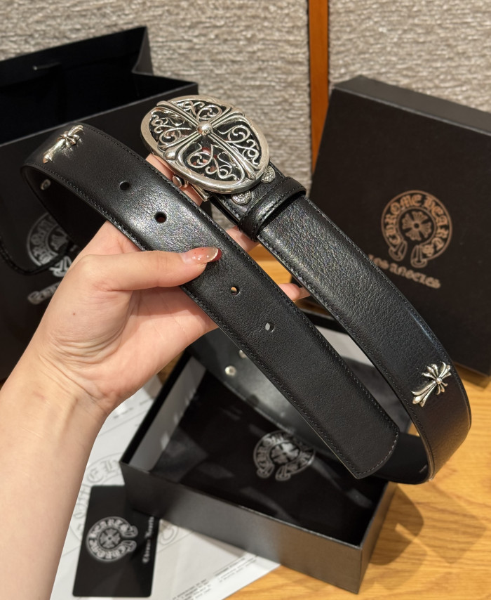 NIGO Chrome Herats Church Rivet Cowhide Belt #nigo334670
