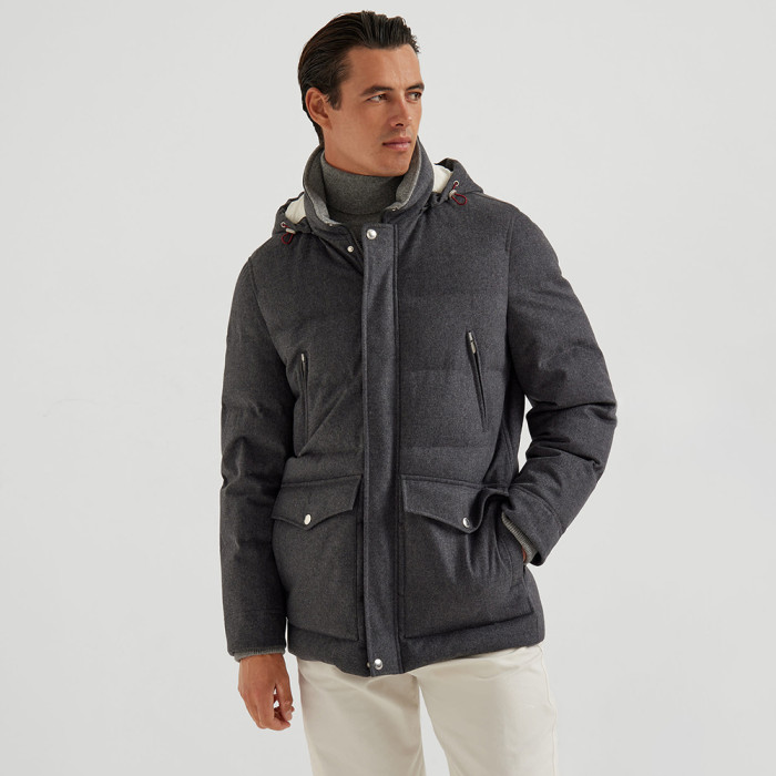 NIGO Brunello Cucinelli Men's Wool Down Jacket Gray #nigo334783