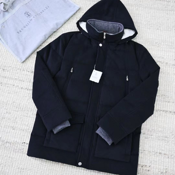NIGO Brunello Cucinelli Men's Wool Down Jacket Gray #nigo334783