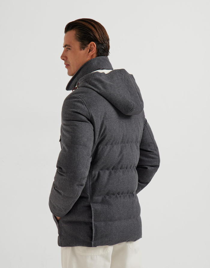 NIGO Brunello Cucinelli Men's Wool Down Jacket Gray #nigo334783