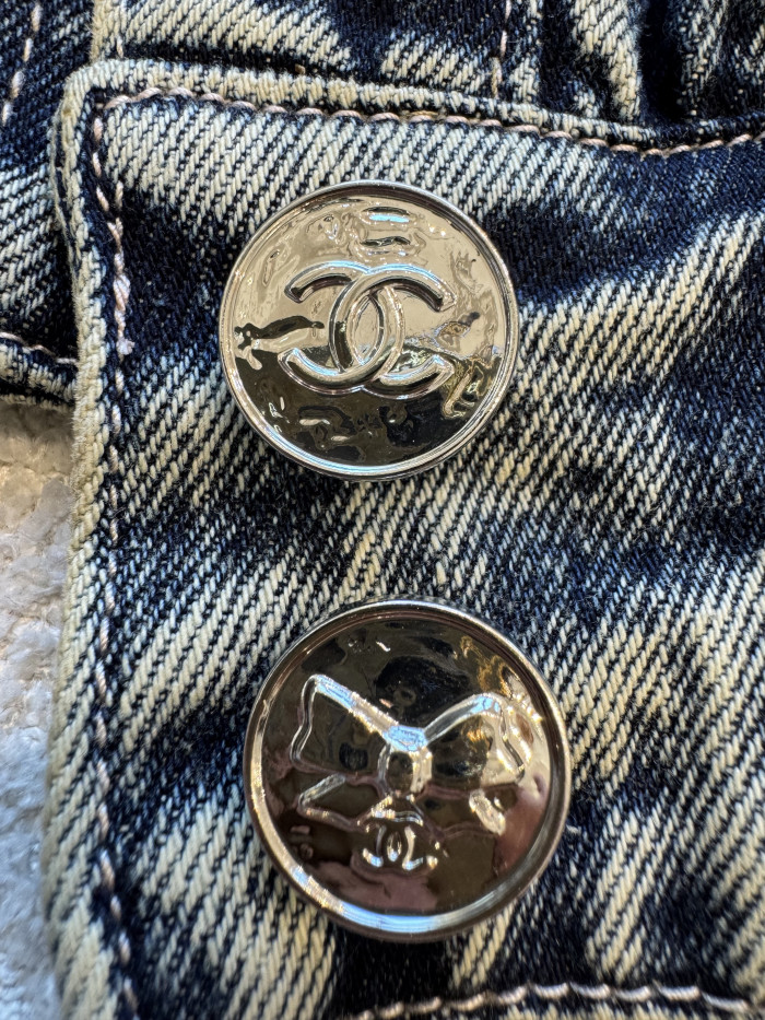 NIGO Chanel Blouson Jeans Printed Washed Denim Blue #nigo334789