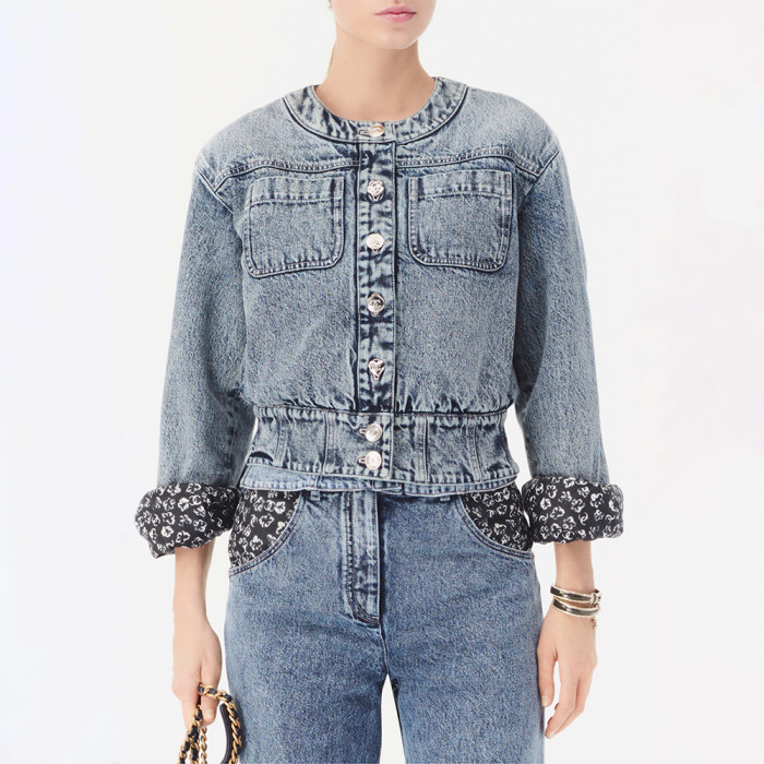 NIGO Chanel Blouson Jeans Printed Washed Denim Blue #nigo334789