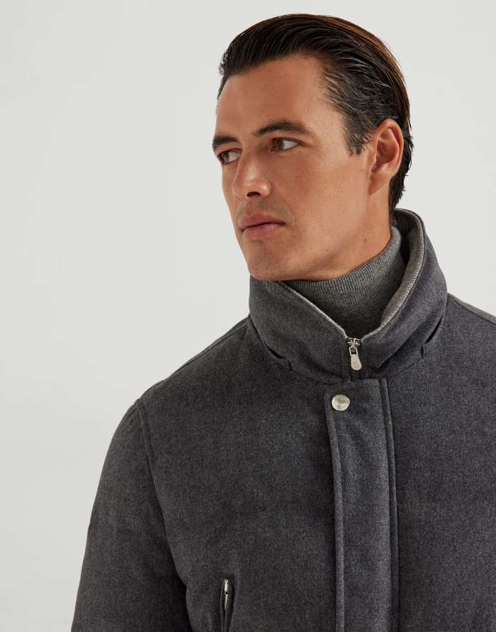 NIGO Brunello Cucinelli Men's Wool Down Jacket Gray #nigo334783