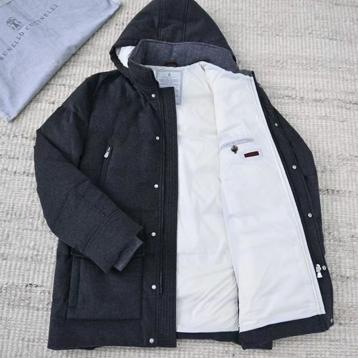NIGO Brunello Cucinelli Men's Wool Down Jacket Gray #nigo334783