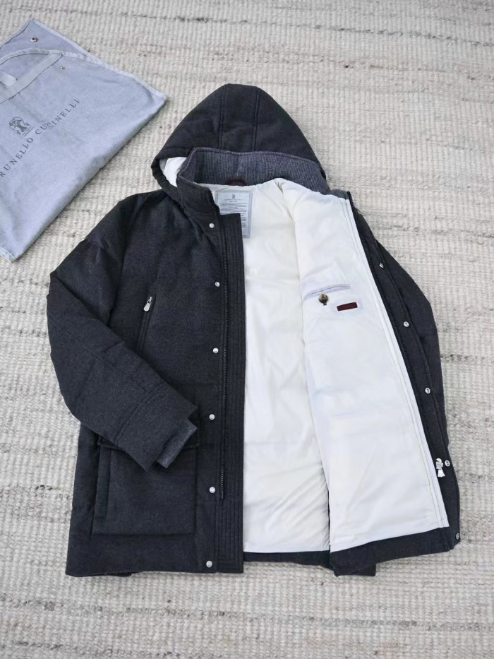 NIGO Brunello Cucinelli Men's Wool Down Jacket Gray #nigo334783